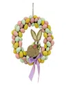 National Tree Company 16" Egg Wreath With Bunny Center In Yellow