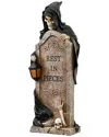 National Tree Company 16" Grim Reaper Skeleton And Tombstone In Black