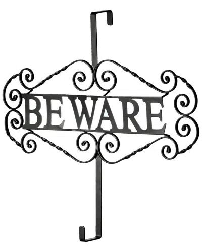 National Tree Company 16in Halloween Beware Wreath Hanger In Black