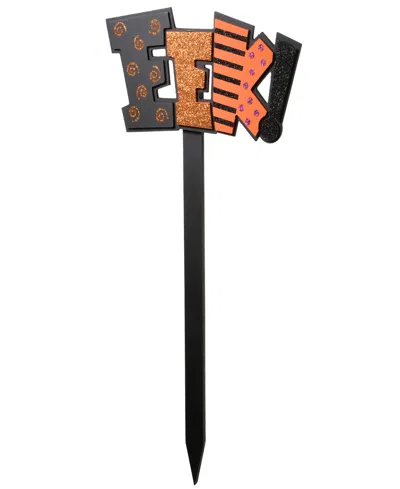 National Tree Company 18" Eek Garden Stake Outdoor Decoration, Halloween Collection In Black