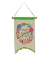 National Tree Company 18" Happy Spring Banner In White