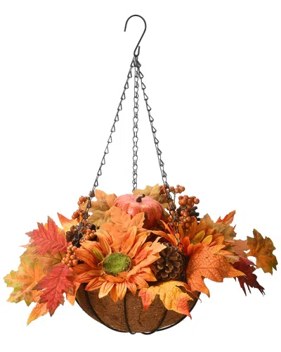 National Tree Company 18 Harvest Hanging Basket In Orange