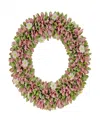 NATIONAL TREE COMPANY 18 SPRING PINK FLORAL WREATH