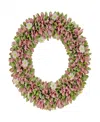 National Tree Company 18in Spring Pink Floral Wreath In Pink