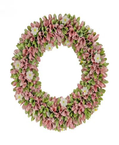 National Tree Company 18 Spring Pink Floral Wreath