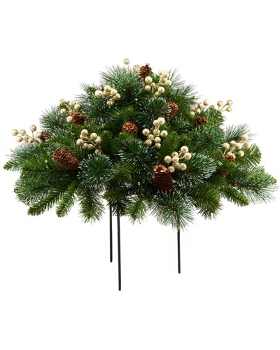 National Tree Company 18in Crestwood Gold Spruce Urn Filler In Green