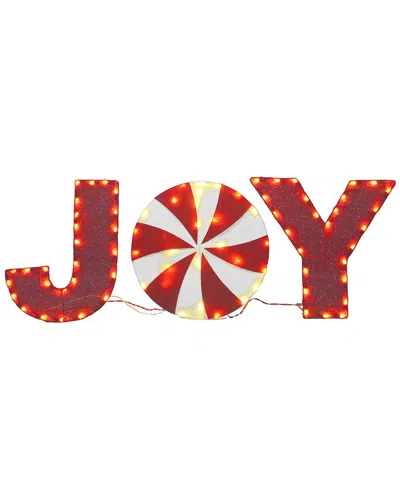 National Tree Company 18in Tinsel Fabric Joy In Red