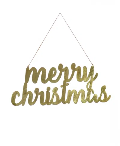 National Tree Company 19" Hgtv Home Collection Merry Christmas Metal Wall Decoration In Gold