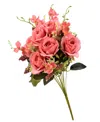 National Tree Company 19 Pink Rose Bundle In Pink