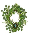 National Tree Company 20 Daisies And Berries Wreath In Green