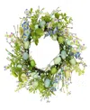 National Tree Company 20in Flowering Blue And Green Easter Wreath In Blue