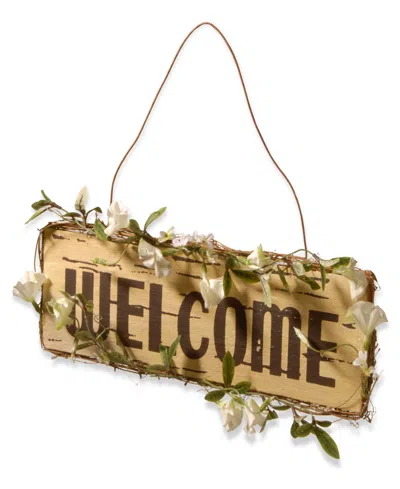 National Tree Company 21 Welcome Door Sign In Brown