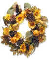 NATIONAL TREE COMPANY 22" ARTIFICIAL AUTUMN WREATH, DECORATED WITH PUMPKINS, GOURDS, PINECONES, SUNFLOWERS, BERRY CLUSTERS
