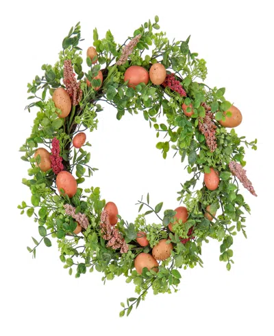 National Tree Company 22" Eggs Easter Wreath In Pink