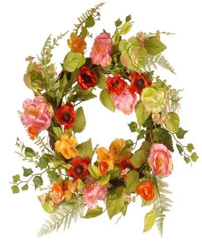 National Tree Company 22 Spring Flower Wreath In Multi