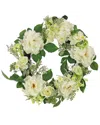 National Tree Company 22in Daisies, Peonies, And Buttercups Wreath In Cream