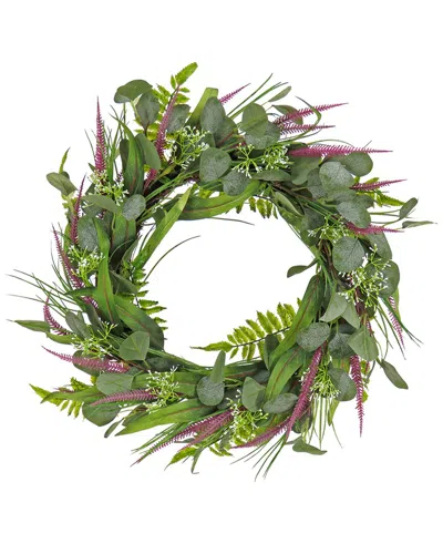 National Tree Company 22in Eucalyptus And Lavender Wreath In Green