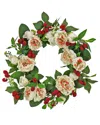 National Tree Company 22in Peony And Raspberry Wreath In Beige