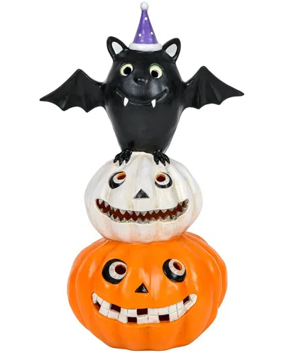 National Tree Company 22in Pre-lit Bat Standing On Pumpkins In Orange