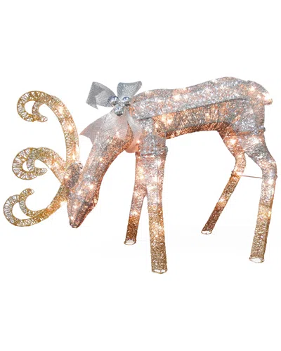 National Tree Company 2.3ft Reindeer Decoration With Clear Lights In Metallic