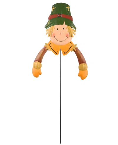 National Tree Company 24" Scarecrow Boy Garden Stake Outdoor Decoration, Autumn Collection In Brown