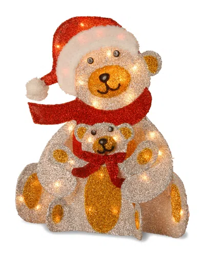 National Tree Company 24in Fabric Bear With Lights In Multi