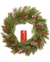 National Tree Company 24in Feel Real Bristle Berry Wreath