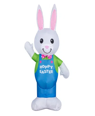 National Tree Company 25" Inflatable Waving Easter Bunny In Blue