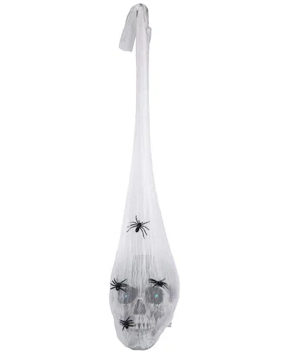National Tree Company 27 Animated Halloween Hanging Skull Sound Activated Decor In White