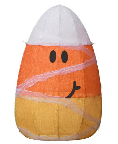 National Tree Company 28" Pre-lit Candy Corn Mummy Outdoor Decoration, Led Lights, Halloween Collection In Orange