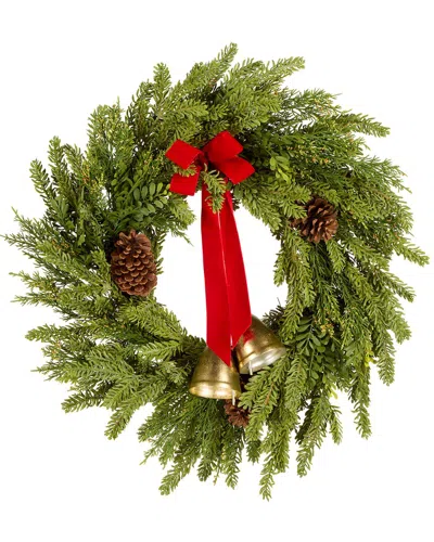 National Tree Company 28in Christmas Bells Pine Wreath In Green
