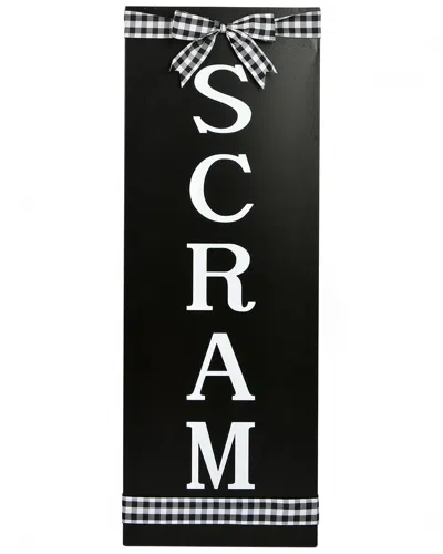 National Tree Company 30 Halloween Scram Metal Porch Sign In Black