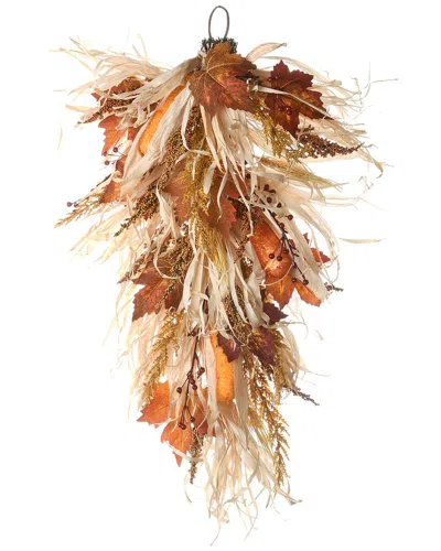 National Tree Company 30 Harvest Raffia Teardrop In Brown
