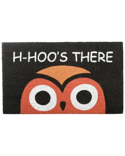 National Tree Company 30in Owl Head Halloween Coir Doormat In Black