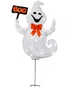 National Tree Company 31 Pre-lit Ghost With Boo Banner Garden Stake In White