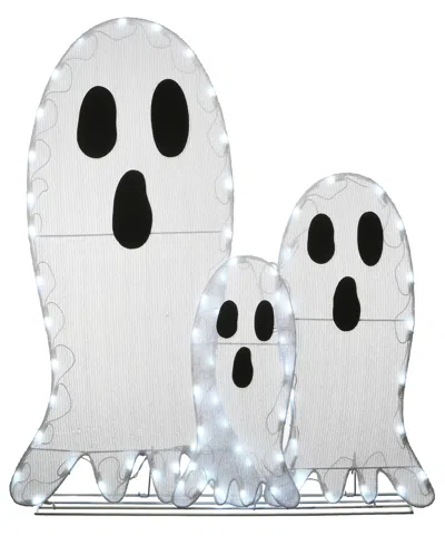 National Tree Company 36" Pre-lit Ghost Trio Outdoor Decoration, Led Lights, Halloween Collection In White