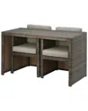 National Tree Company 3pc All-weather Wicker Balcony Set In Brown