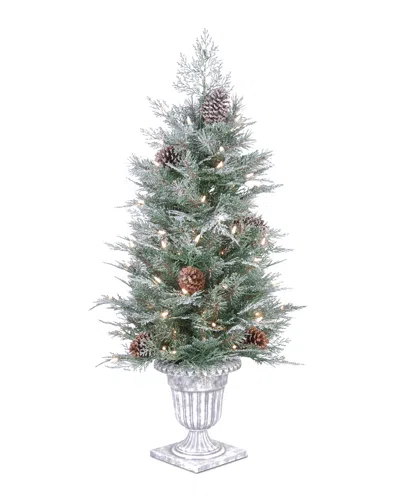 National Tree Company 4' Feel Real Frosted Mountain Spruce Entrance Tree