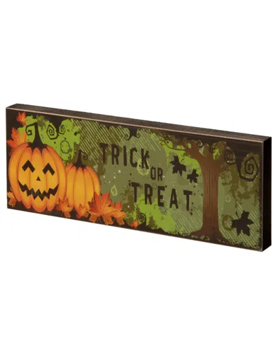 National Tree Company 4" Trick Or Treat Hanging Wall Decoration, Halloween Collection In Green