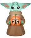 National Tree Company 42in Inflatable Halloween Baby Yoda In Green