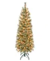 National Tree Company 4.5 Ft. Pre-lit Arcadia Pine Slim Cashmere Tree In Green
