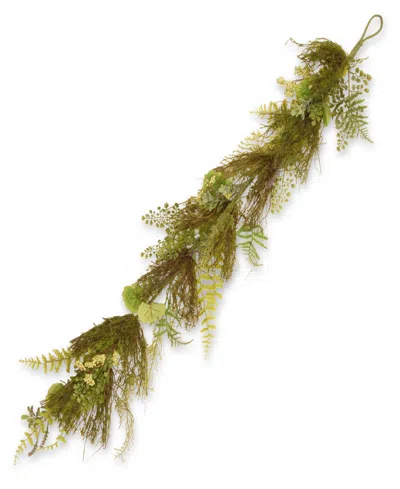 National Tree Company 45 Garden Accents Fern And Lavender Garland In Green