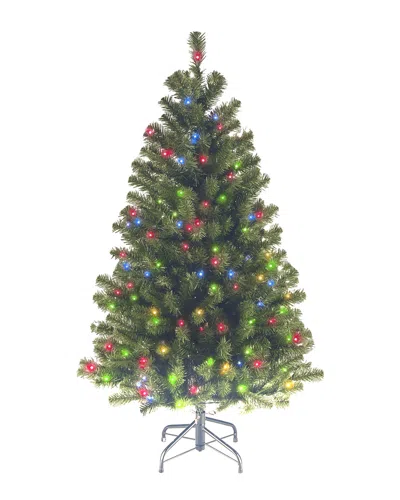 National Tree Company 4.5ft North Valley Spruce Tree With 200 Multicolor Lights