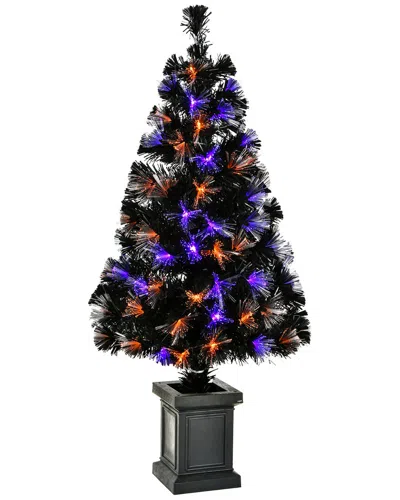 National Tree Company 48 Halloween Black Fiber Optic Entrance Tree