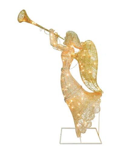 National Tree Company 48in Champagne Sisal Angel With 70 Mini Clear Lights In Gold