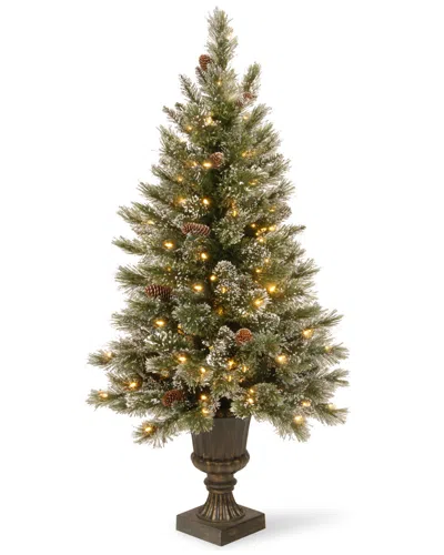 National Tree Company 4ft Glittery Bristle Pine Entrance Tree In Green