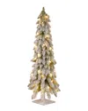 National Tree Company 4ft Snowy Downswept Forest Tree With Clear Lights
