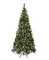 National Tree Company 6 Ft. Pre-lit Oakley Hills Snow Hinged Tree In Green