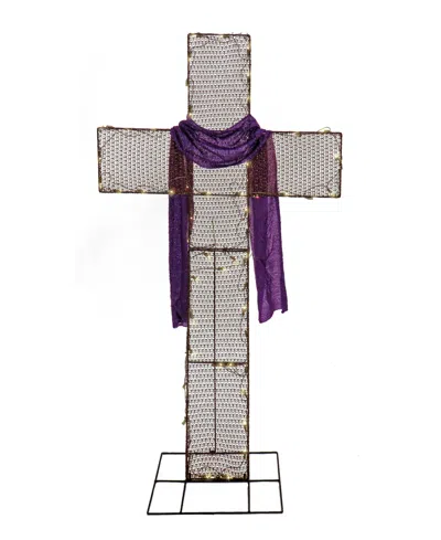 National Tree Company 60" Easter Cross With Led Lights In Beige