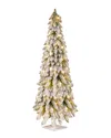 National Tree Company 60in Snowy Downswept Forstree With Metal Plate & 200 Clear Lights
